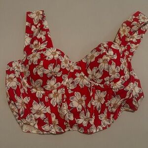 Windsor red and white corset top